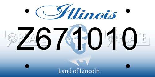 Z671010 Illinois License Plate