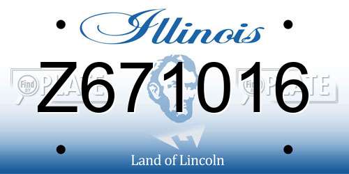Z671016 Illinois License Plate