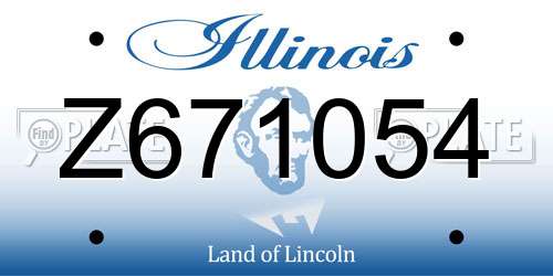 Z671054 Illinois License Plate
