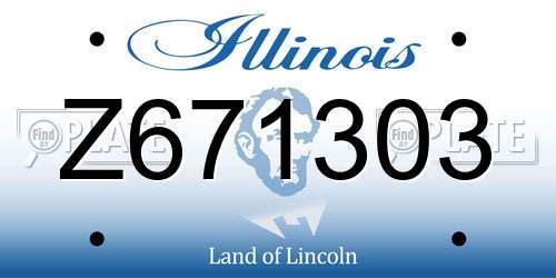 Z671303 Illinois License Plate