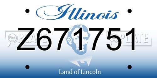 Z671751 Illinois License Plate