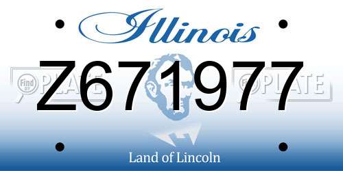 Z671977 Illinois License Plate