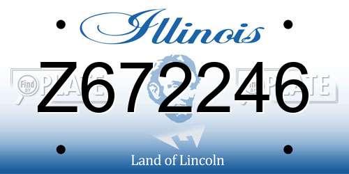 Z672246 Illinois License Plate