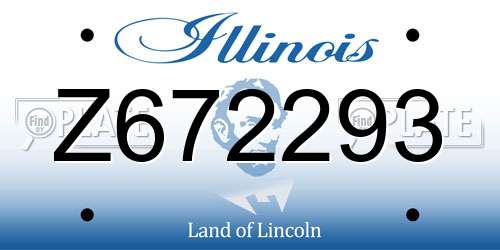 Z672293 Illinois License Plate