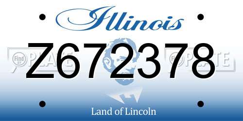 Z672378 Illinois License Plate