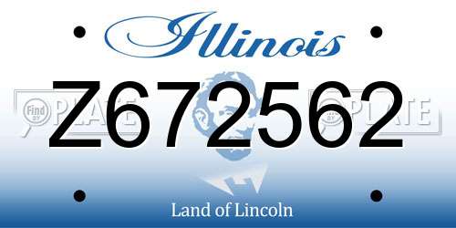 Z672562 Illinois License Plate