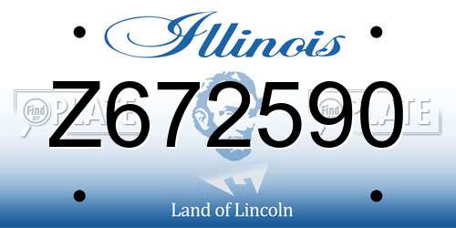 Z672590 Illinois License Plate