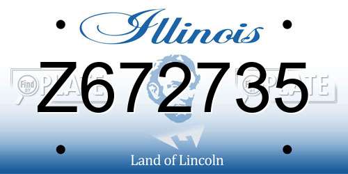 Z672735 Illinois License Plate