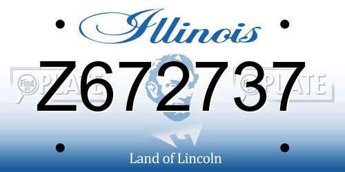 Z672737 Illinois License Plate