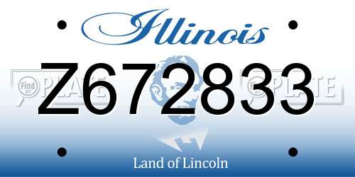 Z672833 Illinois License Plate