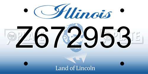 Z672953 Illinois License Plate