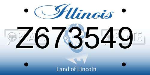 Z673549 Illinois License Plate