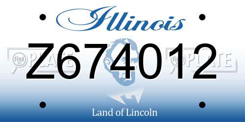 Z674012 Illinois License Plate
