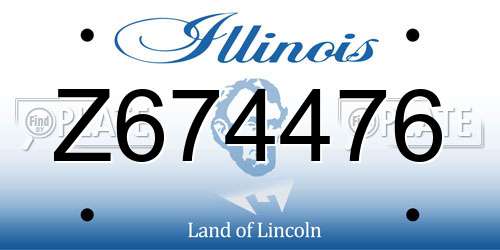 Z674476 Illinois License Plate