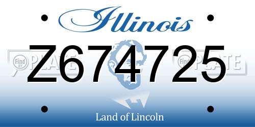 Z674725 Illinois License Plate