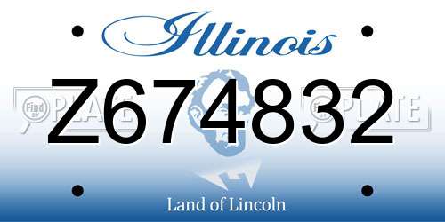 Z674832 Illinois License Plate