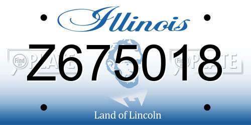 Z675018 Illinois License Plate
