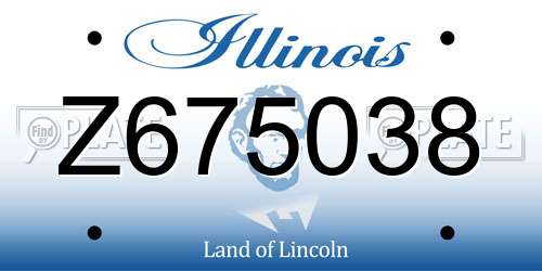 Z675038 Illinois License Plate