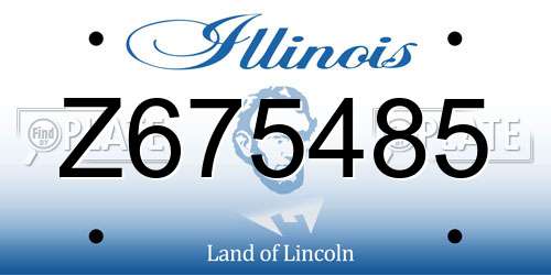 Z675485 Illinois License Plate