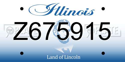 Z675915 Illinois License Plate