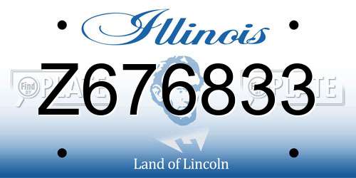Z676833 Illinois License Plate