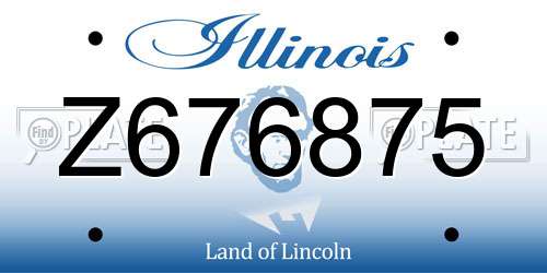 Z676875 Illinois License Plate