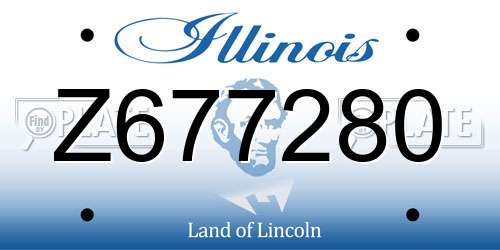 Z677280 Illinois License Plate
