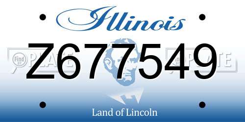 Z677549 Illinois License Plate
