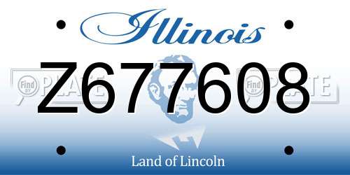 Z677608 Illinois License Plate