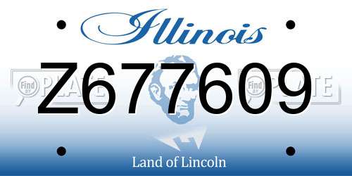 Z677609 Illinois License Plate