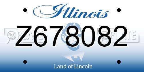 Z678082 Illinois License Plate