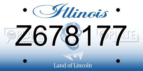 Z678177 Illinois License Plate