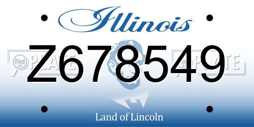 Z678549 Illinois License Plate