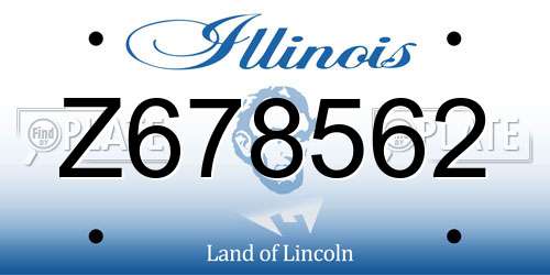 Z678562 Illinois License Plate