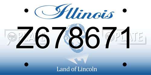 Z678671 Illinois License Plate