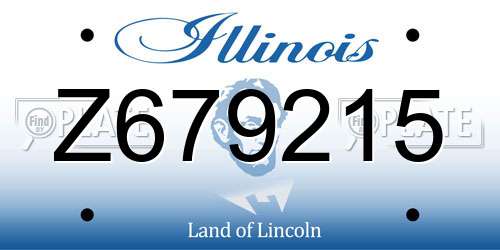 Z679215 Illinois License Plate