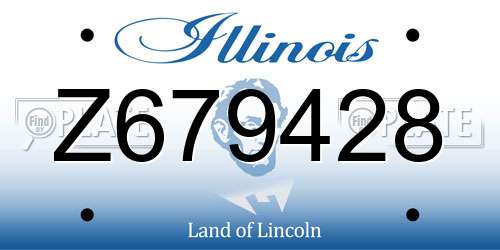 Z679428 Illinois License Plate