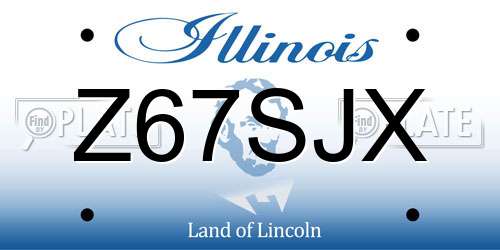 Z67SJX Illinois License Plate