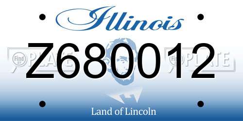 Z680012 Illinois License Plate