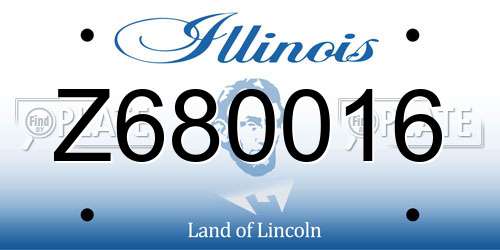 Z680016 Illinois License Plate