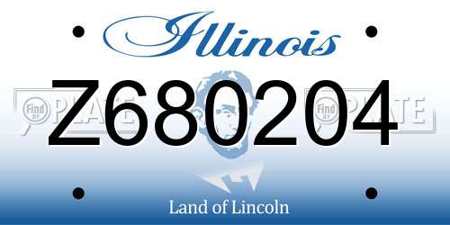 Z680204 Illinois License Plate