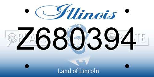 Z680394 Illinois License Plate