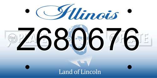 Z680676 Illinois License Plate