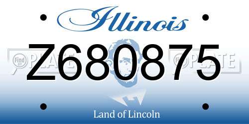 Z680875 Illinois License Plate