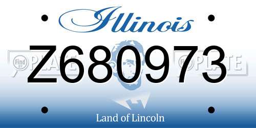 Z680973 Illinois License Plate