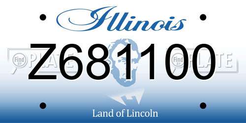 Z681100 Illinois License Plate