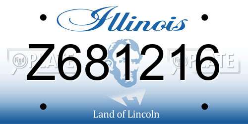 Z681216 Illinois License Plate
