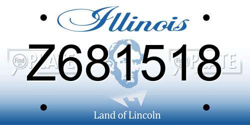 Z681518 Illinois License Plate