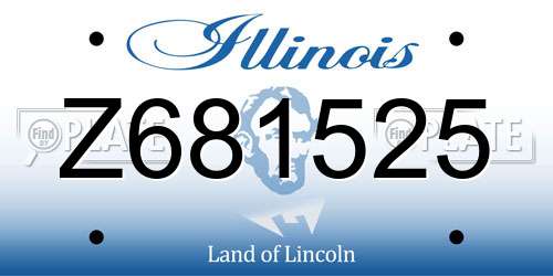 Z681525 Illinois License Plate