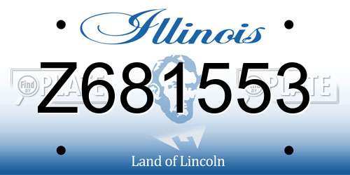 Z681553 Illinois License Plate